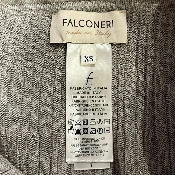 Falconeri Made in Italy Knit Pleated Midi Skirt Pale Gray Silver XS -Small - Picture 7 of 13